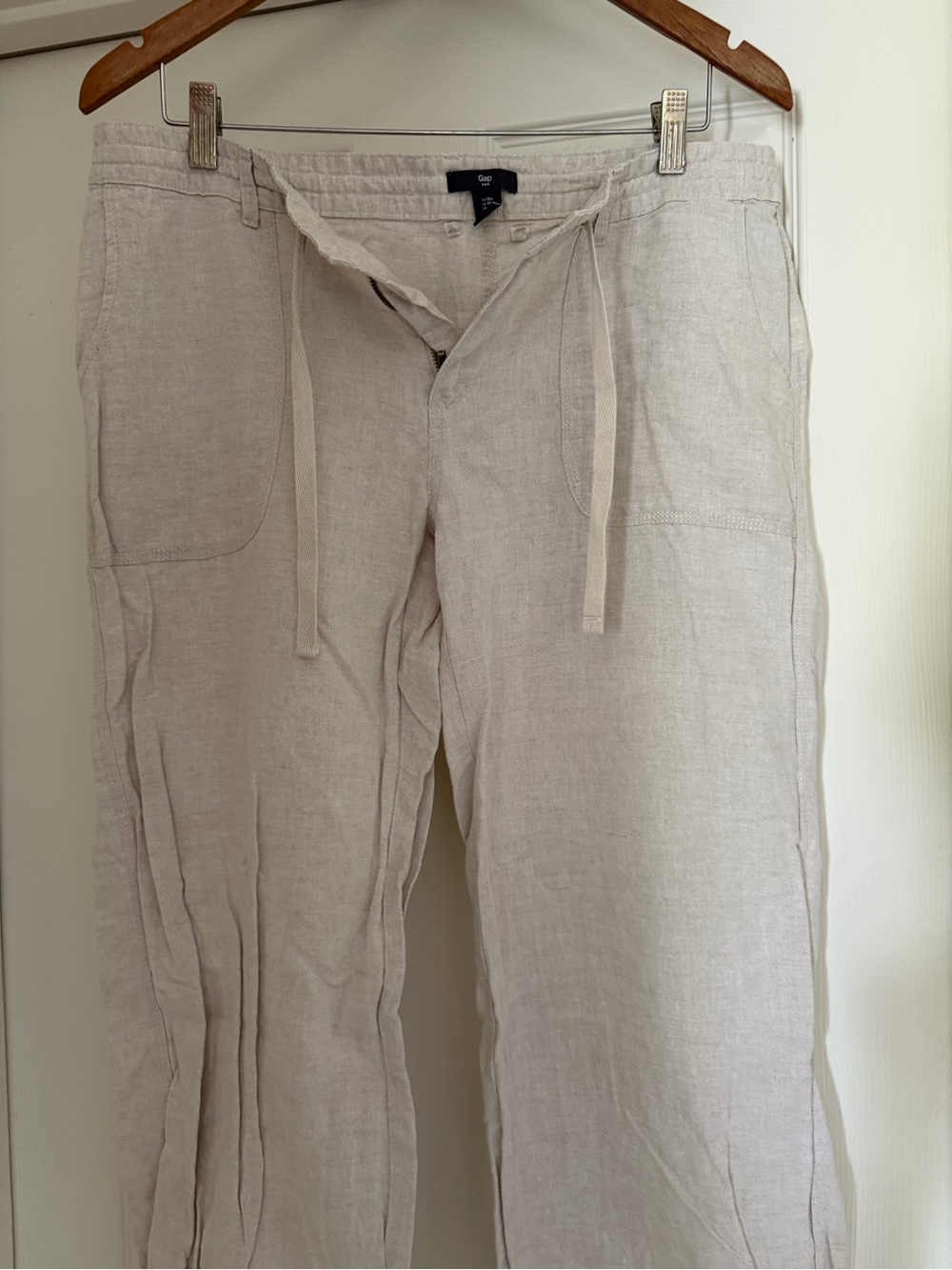 GAP Light Beige Linen Drawstring Trousers